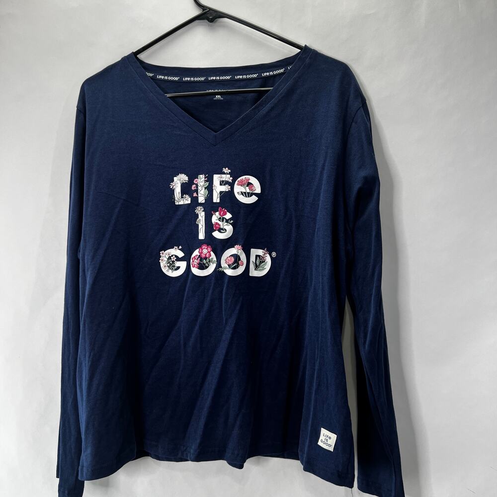 Life Is Good Florals Long Sleeve Plus Size XXL Women's